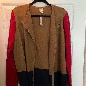 New w. Tags J Crew "Vanessa" Color Block Sweater Jacket
